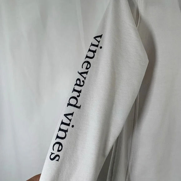 Vineyard Vines Sweater Women's Small White Graphic Print 1/4 Zip Long Sleeve - Picture 5 of 13